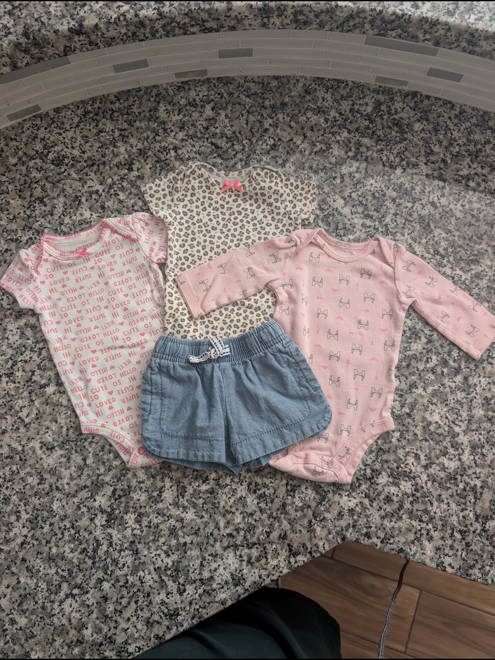 Carter's Pink and White Infant Bodysuit Set